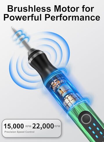 Upgraded Electric Engraving Pen, 37 Bits, 3-Speed Adjustable, USB Rechargeable, Cordless Rotary Tool for 50+ Surfaces – Perfect for DIY Crafts & Personalization – Ideal Valentine's Day Gift –Green in Saudi Arabia