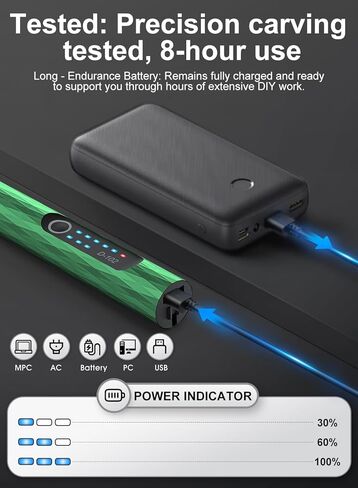 Upgraded Electric Engraving Pen, 37 Bits, 3-Speed Adjustable, USB Rechargeable, Cordless Rotary Tool for 50+ Surfaces – Perfect for DIY Crafts & Personalization – Ideal Valentine's Day Gift –Green in Saudi Arabia
