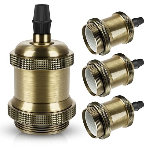 DiCUNO E26 Vintage Lamp Socket, Edison Pendant Light Socket Replacement, Antique Retro Hanging Lamp Holder for Industrial, Decorative, DIY Lighting, 600℃ Heat Resistant, 6 Packs (Vintage Brass Color) in Saudi Arabia