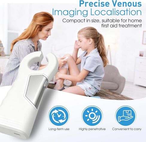 Rechargeable Vein Finder Viewer for IV Access Phlebotomy for Nurse Clinics Homes Use，Vein Finder Light for Various Skin People LED Vein Viewer (Black) in Saudi Arabia
