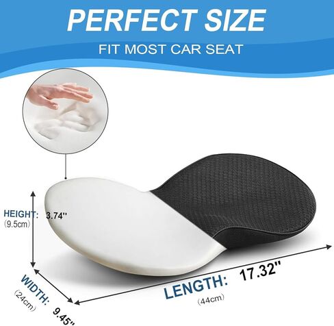 Wedge Car Seat Cushion, Memory Foam Car Truck Coccyx Seat Pillow for Driving - Sciatica and Back Pain Relief - Heightening Wedge Cushions for Car Driver Office Lumbar Tailbone Support in Saudi Arabia
