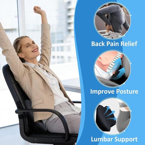 Wedge Car Seat Cushion, Memory Foam Car Truck Coccyx Seat Pillow for Driving - Sciatica and Back Pain Relief - Heightening Wedge Cushions for Car Driver Office Lumbar Tailbone Support in Saudi Arabia