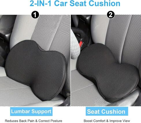 Wedge Car Seat Cushion, Memory Foam Car Truck Coccyx Seat Pillow for Driving - Sciatica and Back Pain Relief - Heightening Wedge Cushions for Car Driver Office Lumbar Tailbone Support in Saudi Arabia