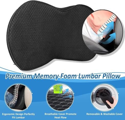 Wedge Car Seat Cushion, Memory Foam Car Truck Coccyx Seat Pillow for Driving - Sciatica and Back Pain Relief - Heightening Wedge Cushions for Car Driver Office Lumbar Tailbone Support in Saudi Arabia