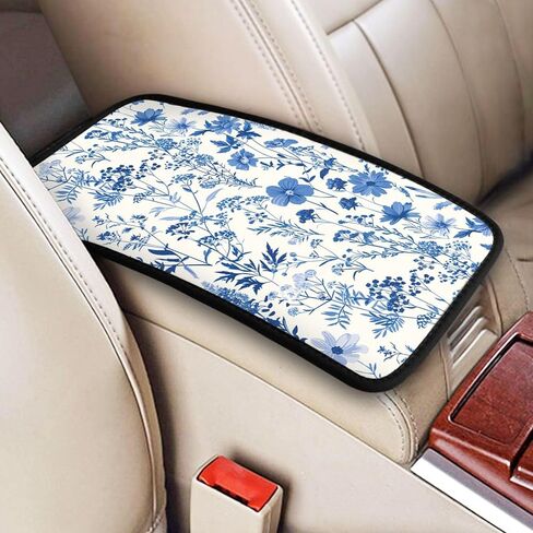 Floral Auto Center Console Cover – Soft Waterproof Car Armrest Box Pad, Universal Fit for Most Vehicles, SUVs, Trucks in Saudi Arabia