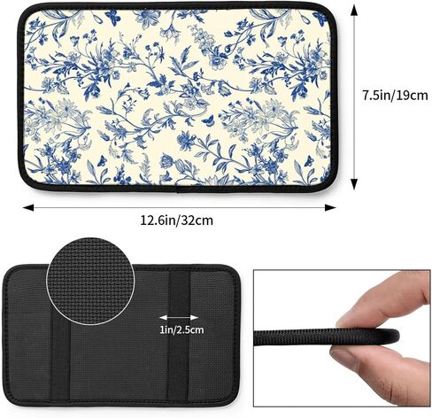 Floral Auto Center Console Cover – Soft Waterproof Car Armrest Box Pad, Universal Fit for Most Vehicles, SUVs, Trucks in Kuwait