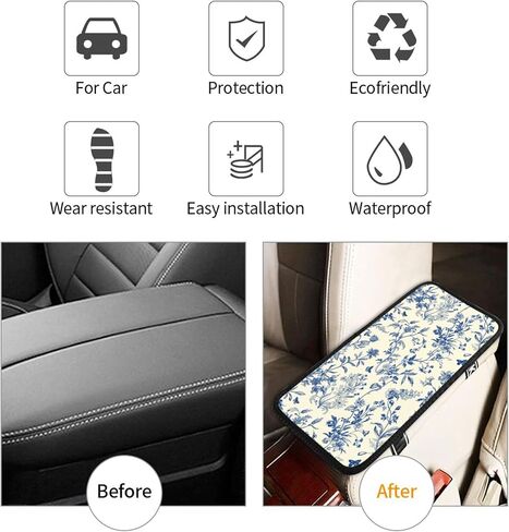 Floral Auto Center Console Cover – Soft Waterproof Car Armrest Box Pad, Universal Fit for Most Vehicles, SUVs, Trucks in Kuwait