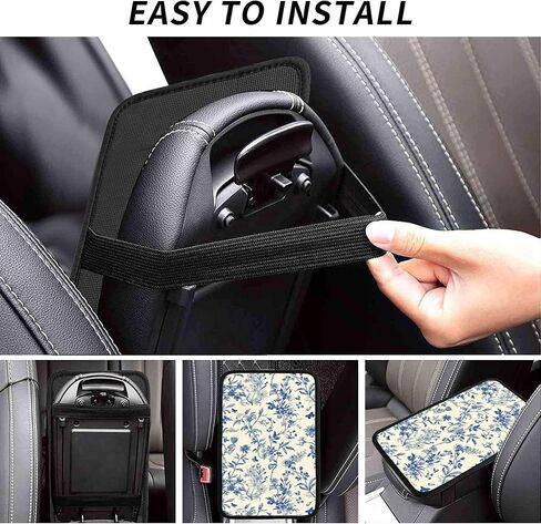 Floral Auto Center Console Cover – Soft Waterproof Car Armrest Box Pad, Universal Fit for Most Vehicles, SUVs, Trucks in Kuwait