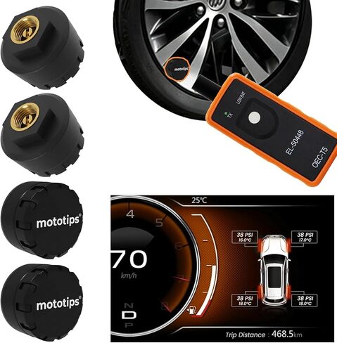 TPMS Sensor GM Tire Pressure Monitoring Sensor for Chevy Buick Cadillac Silverado GMC, 4PCS Gen 2 TPMS Sensors with 1 TPMS relearn Tool, Friendly Installation in Saudi Arabia