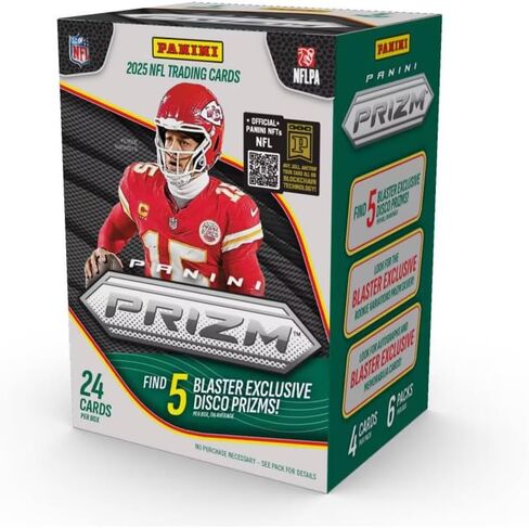 صندوق ناسف لبطاقات التداول لكرة القدم من بانيني NFL Prizm لعام 2025 (5 جوائز ديسكو حصرية لكل صندوق) in Kuwait
