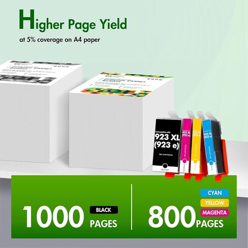 923 923XL 8130e Ink Cartridges Combo Pack with Chip: Replacement for HP 923e 923XL 923 Ink Cartridges for HP Printer OfficeJet Pro 8130e 8135e 8139e 8138e 8122e 8120 8124e 8125e 8130 8132e 8134e in Kuwait