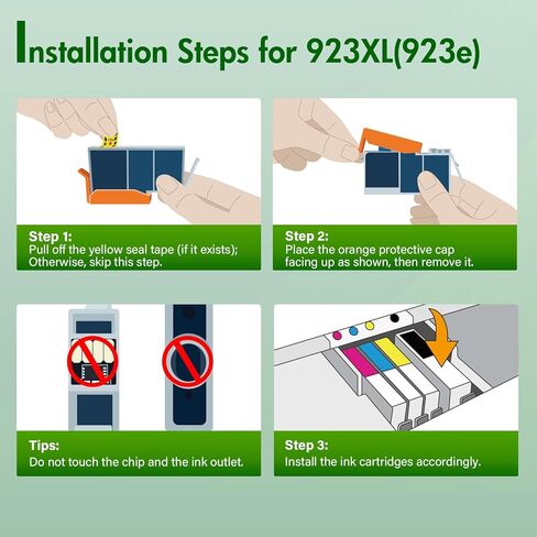 923 923XL 8130e Ink Cartridges Combo Pack with Chip: Replacement for HP 923e 923XL 923 Ink Cartridges for HP Printer OfficeJet Pro 8130e 8135e 8139e 8138e 8122e 8120 8124e 8125e 8130 8132e 8134e in Kuwait