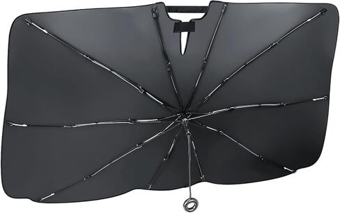 Windshield Sun Shade Umbrella, Foldable Car Umbrella Sunshade with UV Block Car Front Window (Heat Insulation Protection) for Auto Windshield Covers Trucks Cars(55" L x 30.7" W in Saudi Arabia
