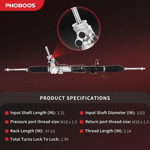 PHOBOOS Hydraulic Power Steering Rack and Pinion Assembly Compatible with Jeep Compass 2007-2017, Patriot 2007-2017, New Unit, Leak Resistance, Direct Fit, Ref. 223020 in Kuwait