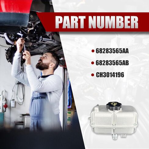 خزان خزان سائل التبريد لسيارة Jeep Wrangler JL 2018-2024 وGladiator JT 2020-2024، زجاجة تجاوز سائل التبريد من الألومنيوم المصبوب قطعة واحدة، بديلة لـ OEM 68283565AB in Kuwait