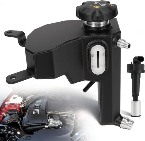 Aluminum Engine Coolant Expansion Reservoir Tank 603-334 with Cap & Sensor, for BMW E90 E91 E92 325i 325xi 328i 328xi 330i 335i X1 Z4 2005-2016, Radiator Overflow Recovery Tank 17137607482 in Kuwait