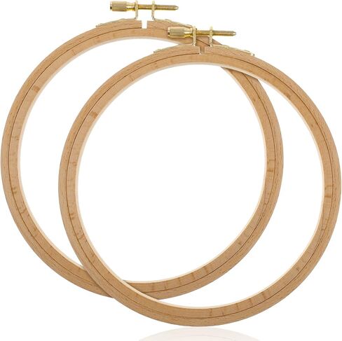 2 Pack 7 Inch Wood Embroidery Hoop, Cross Stitch Supplies, Cross Stitch Hoops Ring, Beech Wooden Embroidery Frames for Art Craft Sewing, DIY Decoration in Kuwait