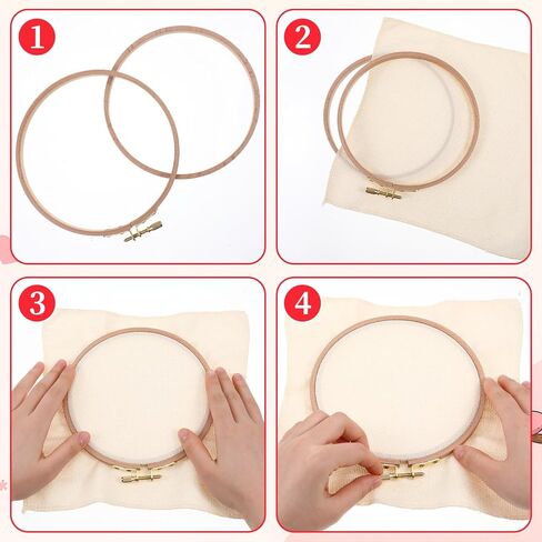 2 Pack 7 Inch Wood Embroidery Hoop, Cross Stitch Supplies, Cross Stitch Hoops Ring, Beech Wooden Embroidery Frames for Art Craft Sewing, DIY Decoration in Kuwait