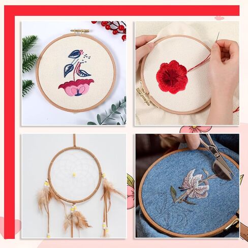 2 Pack 7 Inch Wood Embroidery Hoop, Cross Stitch Supplies, Cross Stitch Hoops Ring, Beech Wooden Embroidery Frames for Art Craft Sewing, DIY Decoration in Kuwait