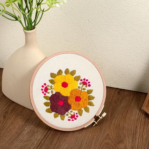 2 Pack 7 Inch Wood Embroidery Hoop, Cross Stitch Supplies, Cross Stitch Hoops Ring, Beech Wooden Embroidery Frames for Art Craft Sewing, DIY Decoration in Kuwait