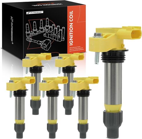 A-Premium 6PCS Ignition Coil Packs Compatible with Buick, Cadillac, Chevy & GMC Vehicles - 2.8L, 3.0L, 3.2L, 3.6L - Enclace 2008-2024, CT4 2022-2024, Equinox 2008-2017, Impala 2012-2018, G6 2007-2009 in Kuwait