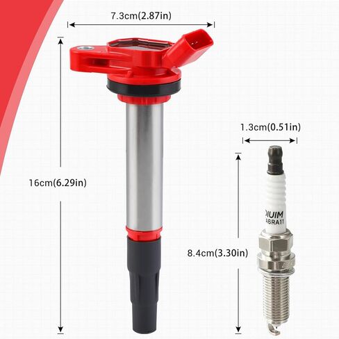 Pindex 4 حزمة UF596 ملف الإشعال و93501 مزدوج إيريديوم شرارة التوصيل لفائف حزمة مجموعات متوافقة مع تويوتا بونتياك كورولا لكزس سكيون ماتريكس CT200h 1.8L L4 9091902258 UF619 C1714 GN10341 9091902252 in Kuwait