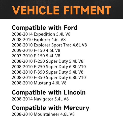 8 قطعة حزمة ملف الإشعال FD509 متوافقة مع V8 4.6L 5.4L 2008 2009 2010 Ford F150 F250 F350 Super Duty, Expedition, Explorer, Lincoln Navigator 2008-2014, Mercury Mountaineer 4.6 5.4 2008-2010 in Kuwait