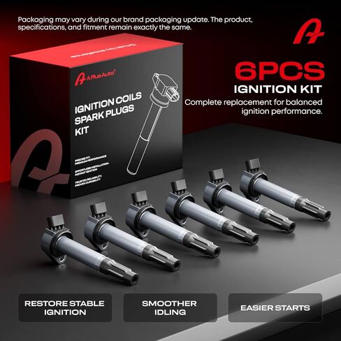Ignition Coil Pack for 3.5L V6 Toyota Sienna Avalon Camry Highlander Rav4 Venza Lexus RX350 IS350 ES350 2007 2008 2009 2010 2011 2012 2013 2014 2015 OE# 90919-A2007, UF487, Set of 6 in Saudi Arabia