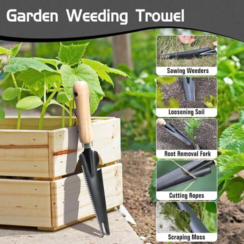 3-Pack Hand Weed Puller Tool, Stainless Steel Garden Trowel with Wooden Handle,L-Shaped Crevice Weeder,Curved-Tip Weed Tool for Effectively Pulling Out Weeds and Their Roots in Saudi Arabia