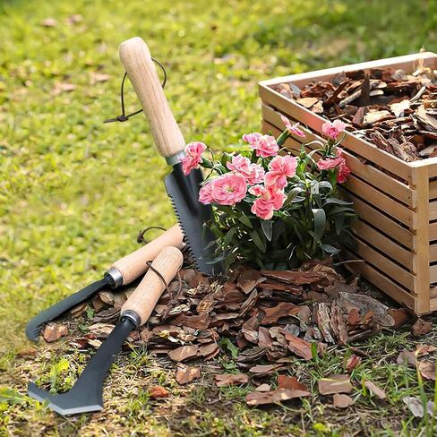 3-Pack Hand Weed Puller Tool, Stainless Steel Garden Trowel with Wooden Handle,L-Shaped Crevice Weeder,Curved-Tip Weed Tool for Effectively Pulling Out Weeds and Their Roots in Saudi Arabia