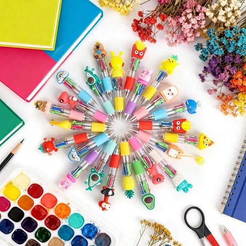 60 Pcs Multicolor Pen Delightful Multi Color Pen Gifts, 4-in-1 Pens Bulk Ballpoint Pens Fidget Pen for Party Favors & Birthday in Saudi Arabia