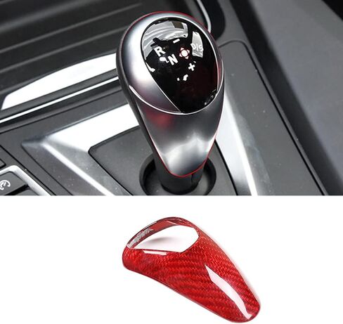 Real Carbon Fiber Interior Accessories Fit for BMW M2 F87 M3 F80 M4 F82 M5 F83 F10 F85 X5M F86 X6M F12 Car Gear Shift Lever Head Decoration Cover Gear Head Trim Cover (Carbon Fiber Black) in Kuwait