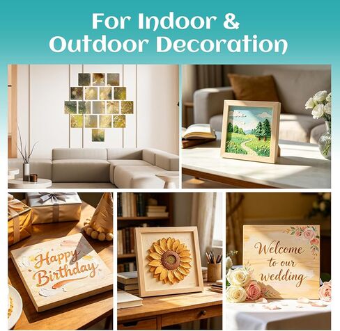 ESRICH 8x8 Inch Wood Panels, 2 Pack Square Craft Wood Canvas Boards, Blank Unfinished Wooden Art Board for DIY Art Creations Such as Painting, Acrylic Pouring, Resin, Burning, Collage, etc. in Kuwait