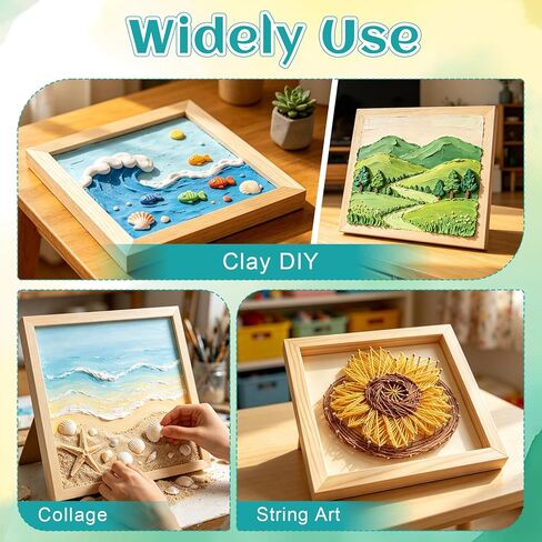 ESRICH 8x8 Inch Wood Panels, 2 Pack Square Craft Wood Canvas Boards, Blank Unfinished Wooden Art Board for DIY Art Creations Such as Painting, Acrylic Pouring, Resin, Burning, Collage, etc. in Kuwait