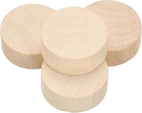 MECCANIXITY 4 Pcs Wood Discs, 1" Dia 2/5" Thick Unfinished Round Wood Circles Blank Discs Wooden Tokens Coins Wooden Slices for DIY Crafts Painting in Saudi Arabia