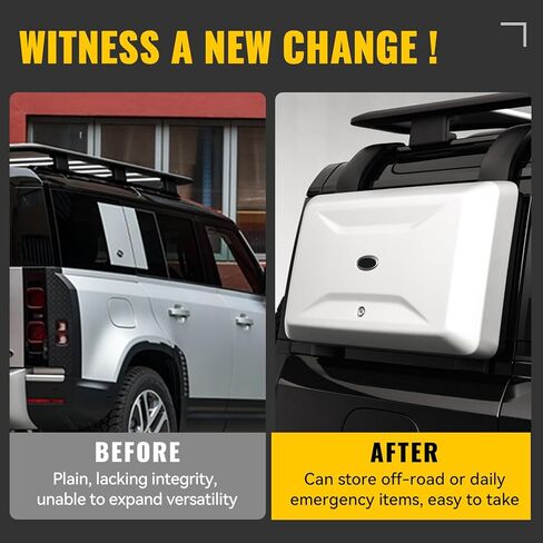 Exterior Side Mounted Gear Carrier Toolbox Storage Box with Lock fits for 2020-2025 Land Rover Defender 90 110 130 Side Storage Box, Fuji White in Saudi Arabia