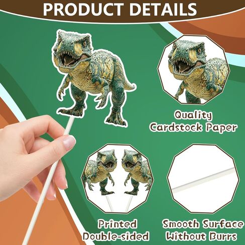 6 Set Dinosaur Party Table Centerpiece Decorations Include Dinosaur Theme Boxes, Dinosaur Centerpieces Sticks, Palm Leaves Artificial for Dinosaur Birthday Party Supplies Baby Shower Decorations in Saudi Arabia