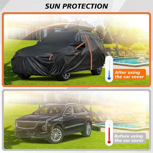 Cover for Cadillac XT4, Custom Fit Cadillac XT4 Cover 2018-2025, SUV Cover Waterproof All Weather,Car Cover with Door Zipper/Reflective Strip/Mirror Pockets,Outdoor Sun UV Dust Snow Protection in Kuwait