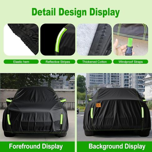 Hatchback Car Cover for Waterproof All Weather Outdoor Car Cover Sun Rain Protection with Zipper Door, Universal Fit Benz SLC, Citroën, Honda,Ford,Renault,Hatchback Up to 163 Inch in Saudi Arabia