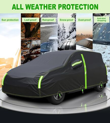 Hatchback Car Cover for Waterproof All Weather Outdoor Car Cover Sun Rain Protection with Zipper Door, Universal Fit Benz SLC, Citroën, Honda,Ford,Renault,Hatchback Up to 163 Inch in Saudi Arabia