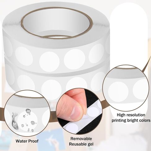 TIESOME 3000Pcs White Round Dot Stickers, 0.5 Inch Small Circle Dot Stickers Blank Write-on Writable Circle Sticker Coding Label for Office Shop Home Classroom Marking in Kuwait