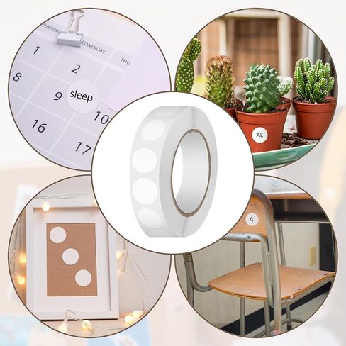 TIESOME 3000Pcs White Round Dot Stickers, 0.5 Inch Small Circle Dot Stickers Blank Write-on Writable Circle Sticker Coding Label for Office Shop Home Classroom Marking in Kuwait