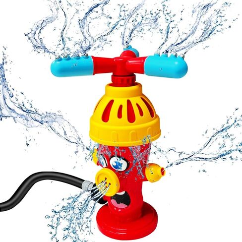 Water Sprinklers Outdoor Toy for Kids, Fire Hydrant Toddler Play Equipment Outside Activities for Backyard Lawn Attaches to Garden Hose Splashing Fun Toys for 3 4 5 6 7 8 Year Old Boys Girls Gifts in Saudi Arabia