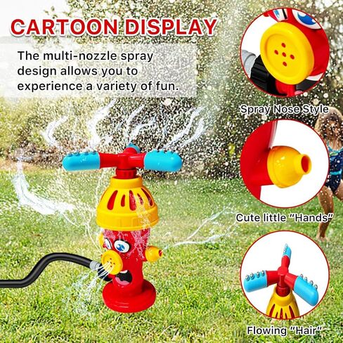 Water Sprinklers Outdoor Toy for Kids, Fire Hydrant Toddler Play Equipment Outside Activities for Backyard Lawn Attaches to Garden Hose Splashing Fun Toys for 3 4 5 6 7 8 Year Old Boys Girls Gifts in Saudi Arabia