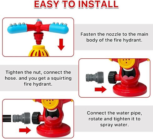 Water Sprinklers Outdoor Toy for Kids, Fire Hydrant Toddler Play Equipment Outside Activities for Backyard Lawn Attaches to Garden Hose Splashing Fun Toys for 3 4 5 6 7 8 Year Old Boys Girls Gifts in Saudi Arabia