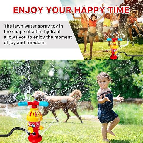 Water Sprinklers Outdoor Toy for Kids, Fire Hydrant Toddler Play Equipment Outside Activities for Backyard Lawn Attaches to Garden Hose Splashing Fun Toys for 3 4 5 6 7 8 Year Old Boys Girls Gifts in Saudi Arabia