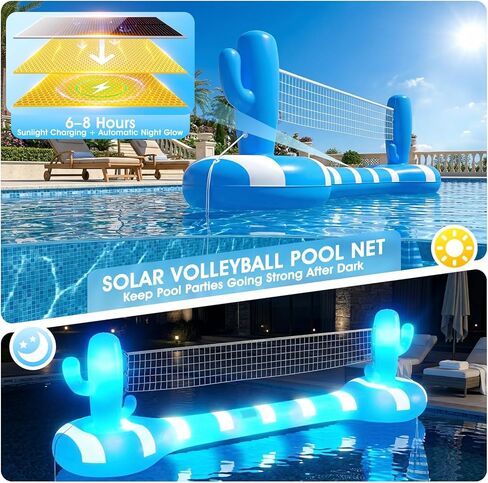 شبكة كرة طائرة لحمام السباحة 2026 مع أضواء، شبكة كرة طائرة قابلة للنفخ لحمام السباحة، لعبة سباحة عائمة للأطفال والكبار، مجموعة كرة طائرة لحمام السباحة بالطاقة الشمسية، شبكة كرة طائرة لحمامات السباحة الداخلية، حفلة حمام سباحة مائية - L in Saudi Arabia