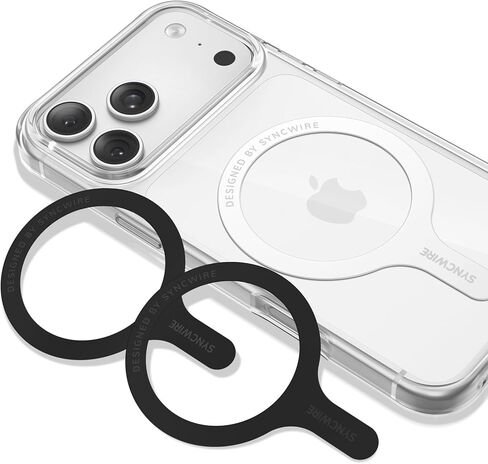 SYNCWIRE for MagSafe Sticker, 3 Pack Metal Ring for Phone Case, Compatible with MagSafe Ring, Work with Wireless Charging, Magnetic Conversion Kit for iPhone 15/14/13/12/11, Galaxy S23/S22 and More in Saudi Arabia