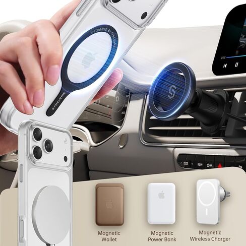SYNCWIRE for MagSafe Sticker, 3 Pack Metal Ring for Phone Case, Compatible with MagSafe Ring, Work with Wireless Charging, Magnetic Conversion Kit for iPhone 15/14/13/12/11, Galaxy S23/S22 and More in Saudi Arabia