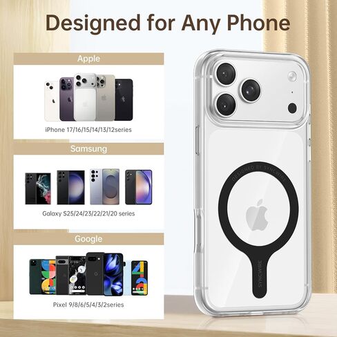 SYNCWIRE for MagSafe Sticker, 3 Pack Metal Ring for Phone Case, Compatible with MagSafe Ring, Work with Wireless Charging, Magnetic Conversion Kit for iPhone 15/14/13/12/11, Galaxy S23/S22 and More in Saudi Arabia